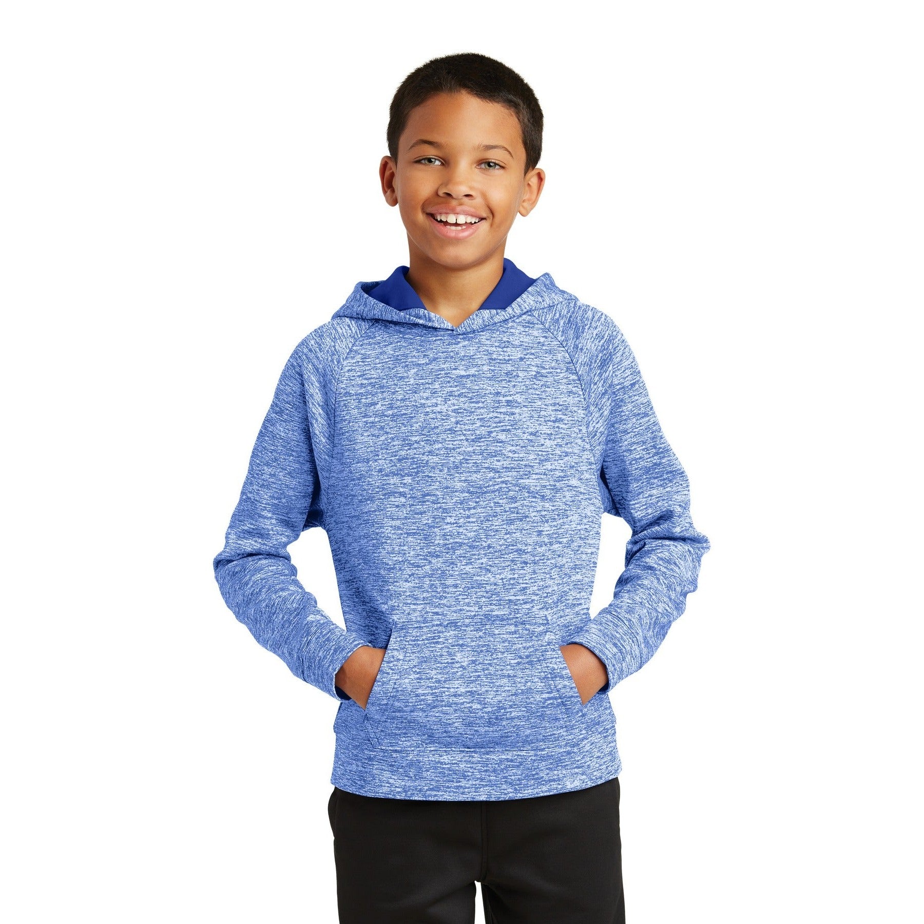 Sport-Tek-Sport-Tek® Youth PosiCharge® Electric Heather Fleece Hooded Pullover. YST225-MedTech-7
